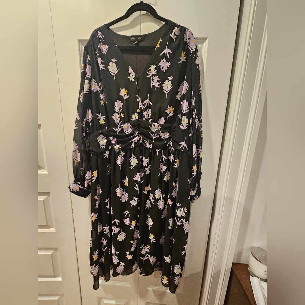 Lane Bryant Floral Button-front Fit & Flare Dress, size 22